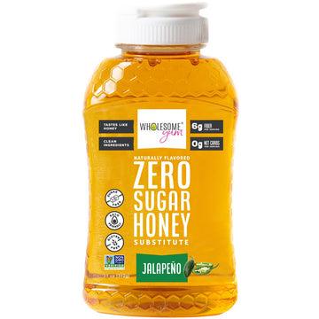 Wholesome Yum Zero Sugar Honey Substitute (Keto Honey) - Spicy Jalapeno Flavor - Natural Sugar Free Honey Alternative With Monk Fruit & Allulose - Zero Net Carbs, Non Gmo, Gluten Free (11 Oz)