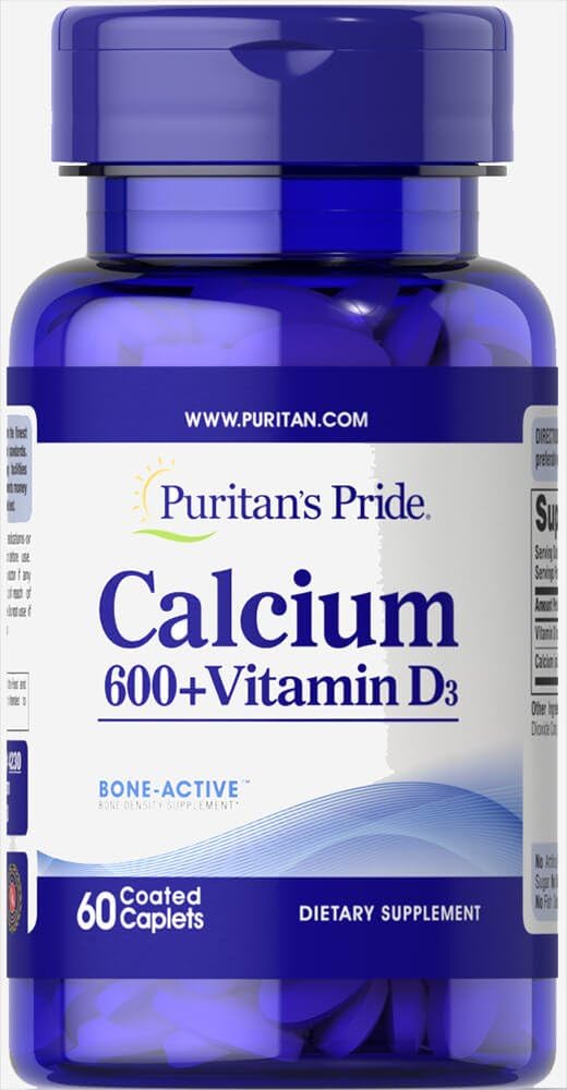 Puritan'S Pride Calcium Carbonate 600 Mg + Vitamin D 125 Iu-60 Caplets
