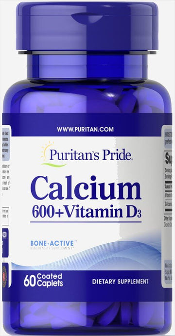 Puritan'S Pride Calcium Carbonate 600 Mg + Vitamin D 125 Iu-60 Caplets