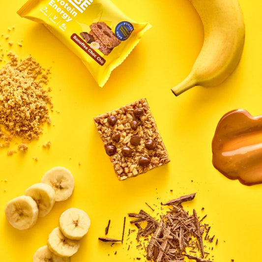 Tribe Protein Energy Flapjack - Banoffee Choc Chip - Natural Energy - Plant Based, Vegan Snack & Gluten Free (50G X 12 Bars)