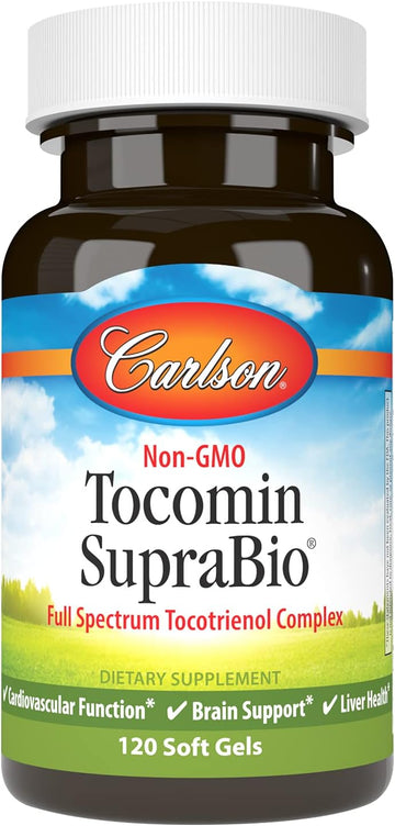 Carlson - Tocomin SupraBio, Bio-enhanced Tocotrienol Complex, Supports Healthy Brain & Cardiovascular System, 120 soft gels