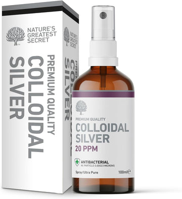 Nature'S Greatest Secret Premium Quality Antibacterial 20Ppm Colloidal Silver Spray 20Ml