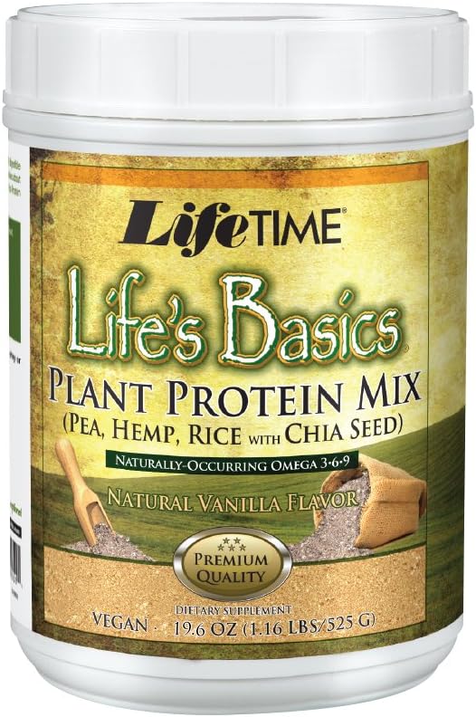 LIFETIME Lifes Basics Plant Based Protein Powder | Natural Vanilla, Ve