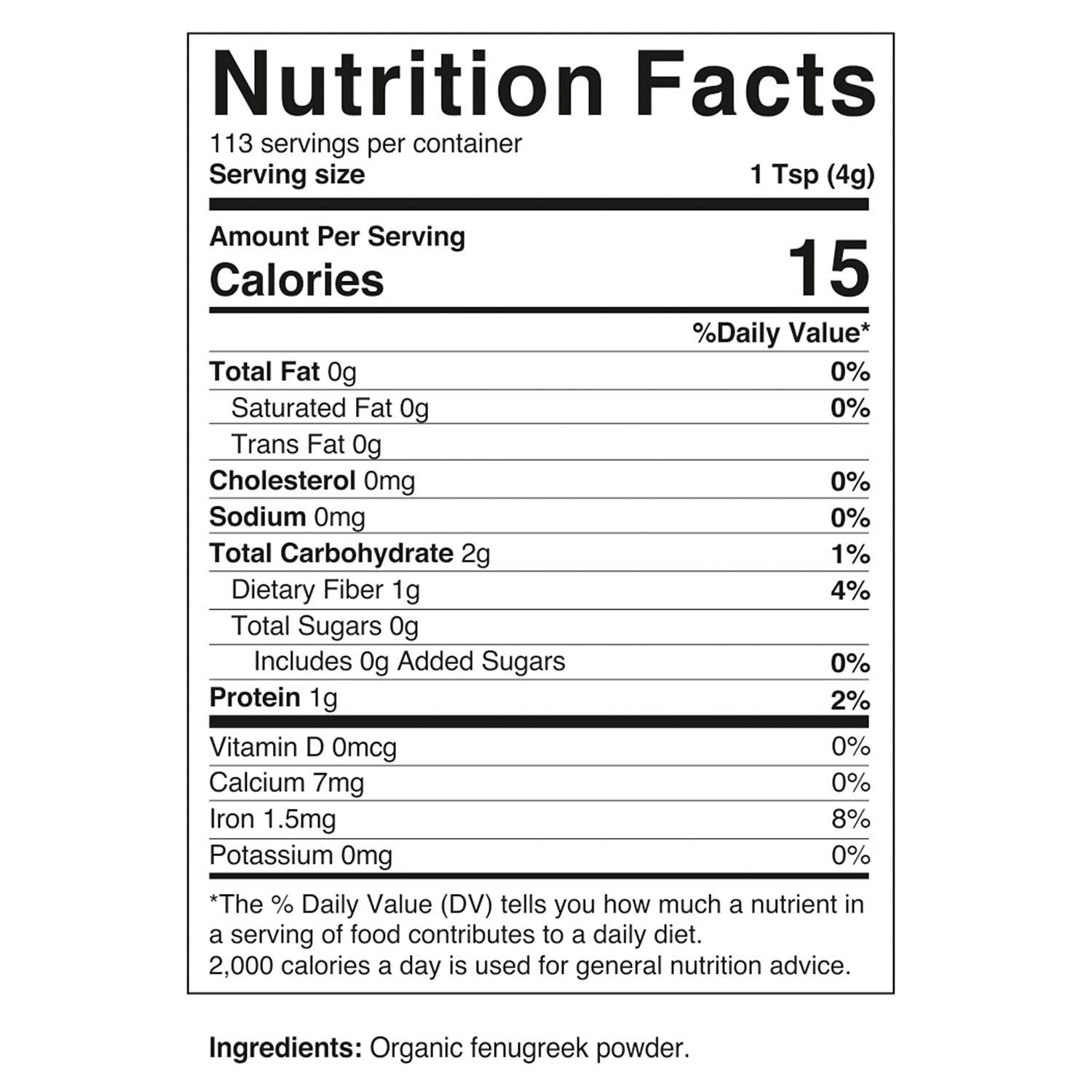 Vitamatic Certified USDA Organic Fenugreek 1 Pound (16 Ounce) (Powders) : Everything Else