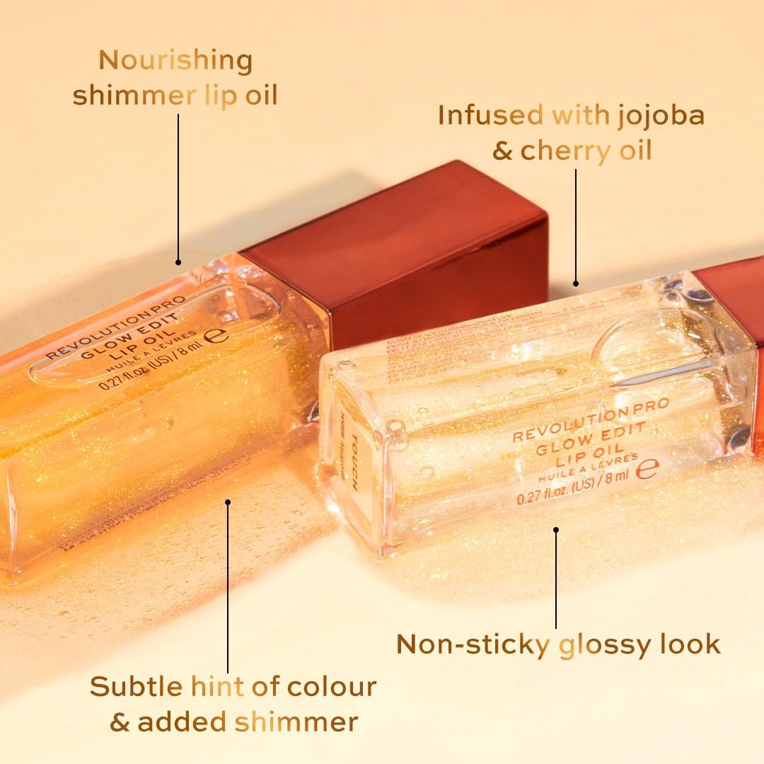 Revolution Pro, Glow Edit Shimmer Lip Oil, Non-Sticky & Hydrating Formula, Contains Vitamin E, Glossy Finish, Forever Orange, 8ml : Amazon.co.uk: Beauty