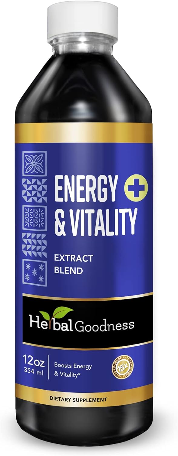 Herbal Goodness Energy and Vitality 12oz - Herbal Blend - Energy Boost, Vitality Support, Muscle Support, Productivity - Energy Supplement for Men and Women