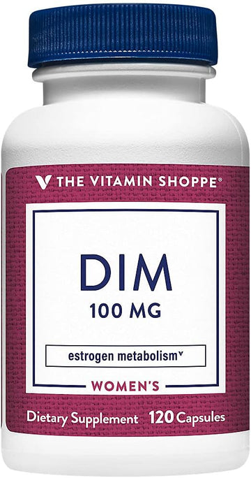 The Vitamin Shoppe DIM 100MG with Bioperine Black Pepper Extract, Supports Estrogen Metabolism for Women's Health (120 Capsules)