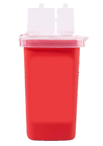 Dealmed Sharps Container, 1 Quart Flip Lid, Removal Port, Red (Pack Of 1)