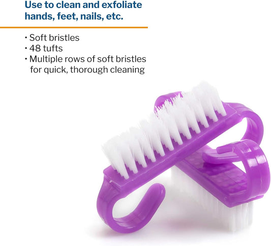 Mckesson Nail Brush, Easy Grip Handle, Single Use/Disposable, Purple, 50 Count