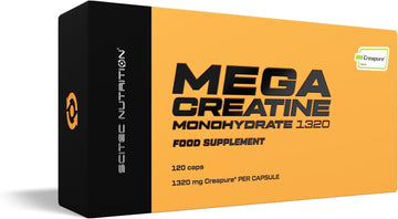 Scitec Nutrition Mega Creatine Monohydrate 1320, Food Supplement Capsules With Creapure® Creatine Monohydrate, 120 Mega Capsules