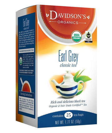 Davidson'S Organics, Earl Grey, 25-Count Tea Bags, Pack Of 6