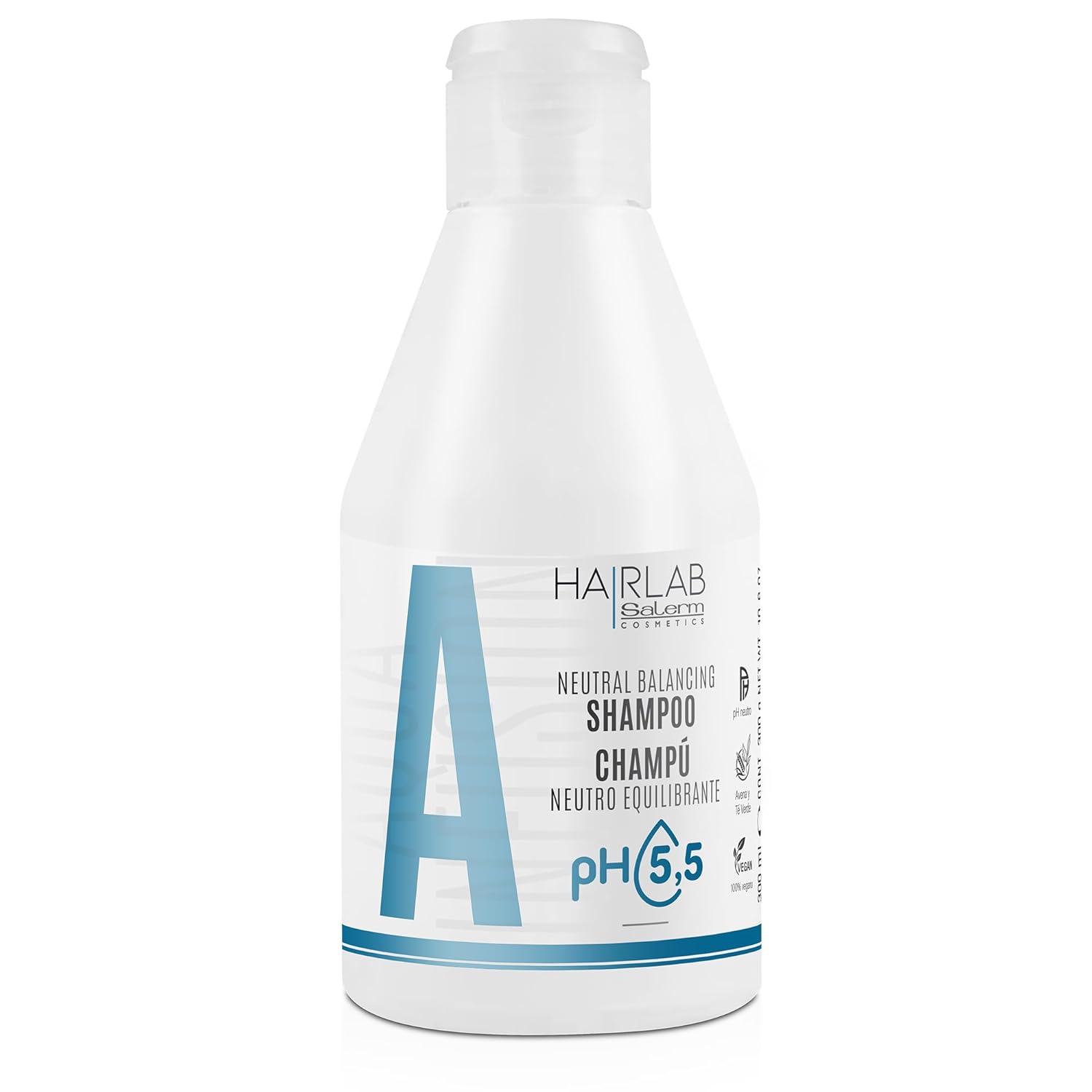 Salerm - Neutral Dermoprotective Shampoo - Hair Lab Neutral Balancing - 300 Ml - Neutral Ph - For All Hair Types - With Vitamins B And C - Hydrates And Cares For The Scalp - Anti-Frizz