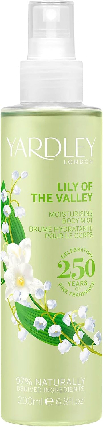 Yardley Lily Of The Valley Body Mist, Lily Body Fragrance For Women With Notes Of Pear And Freesia, Moisturising Body Mist With Vitamin E 200Ml