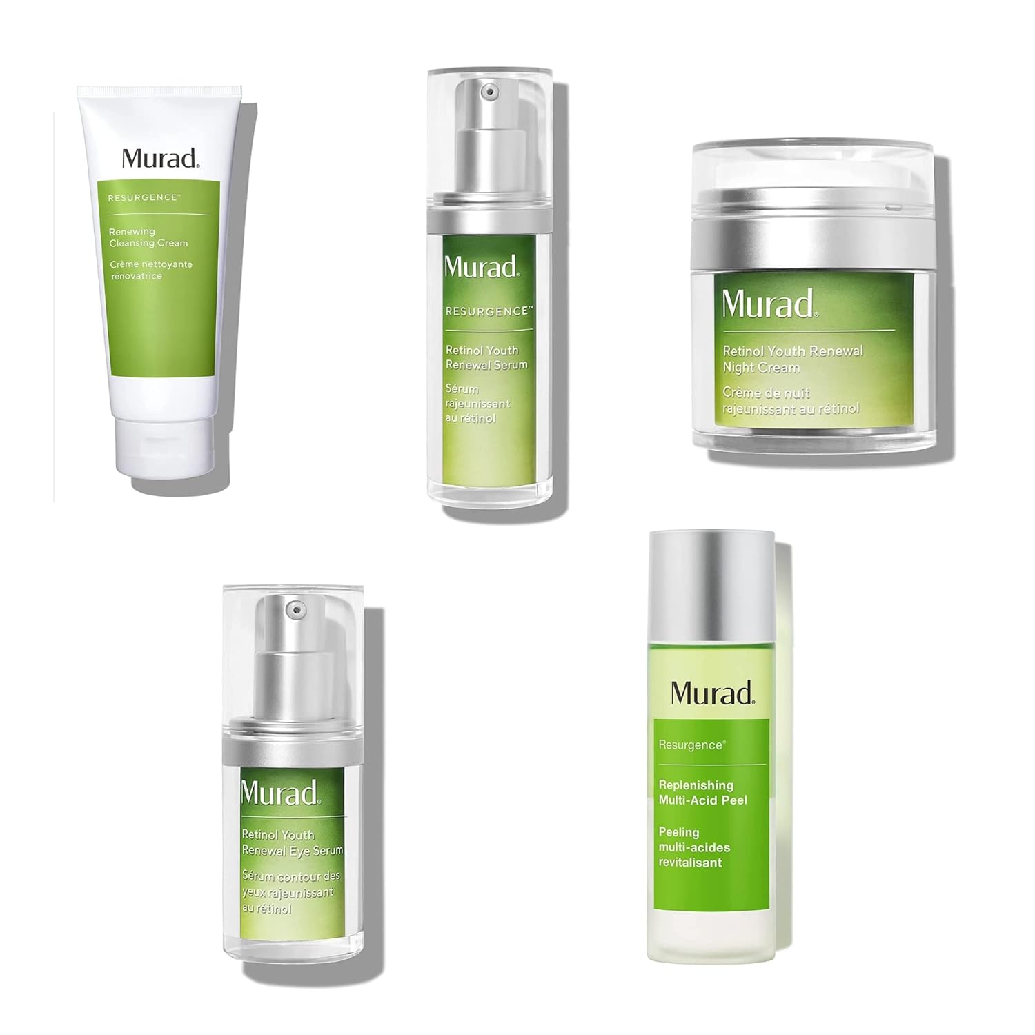 Murad 90 Day Resurgence Kit - Retinol Youth Renewal Serum, Renewing Cleansing Cream, Retinol Youth Renewal Night Cream, Retinol Youth Renewal Eye Serum And Replenishing Multi Acid Peel