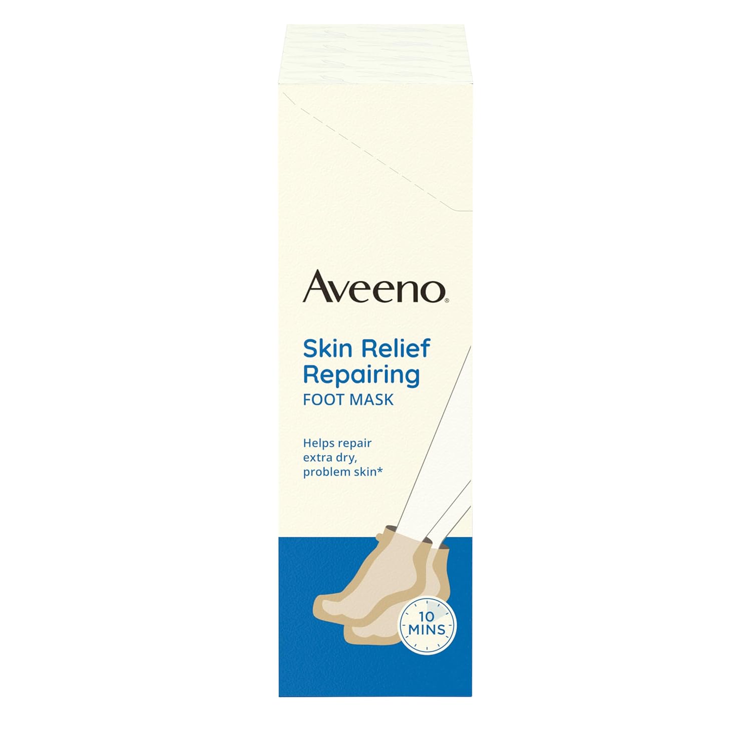 Aveeno Skin Relief Repairing Foot Mask, Moisturizing Socks with Prebiotic Oat & Shea Butter for Very Dry Skin, Foot Care for Sensitive Skin, Fragrance-Free, Value Pack, 6 Pairs of Single-Use Slippers : Beauty & Personal Care