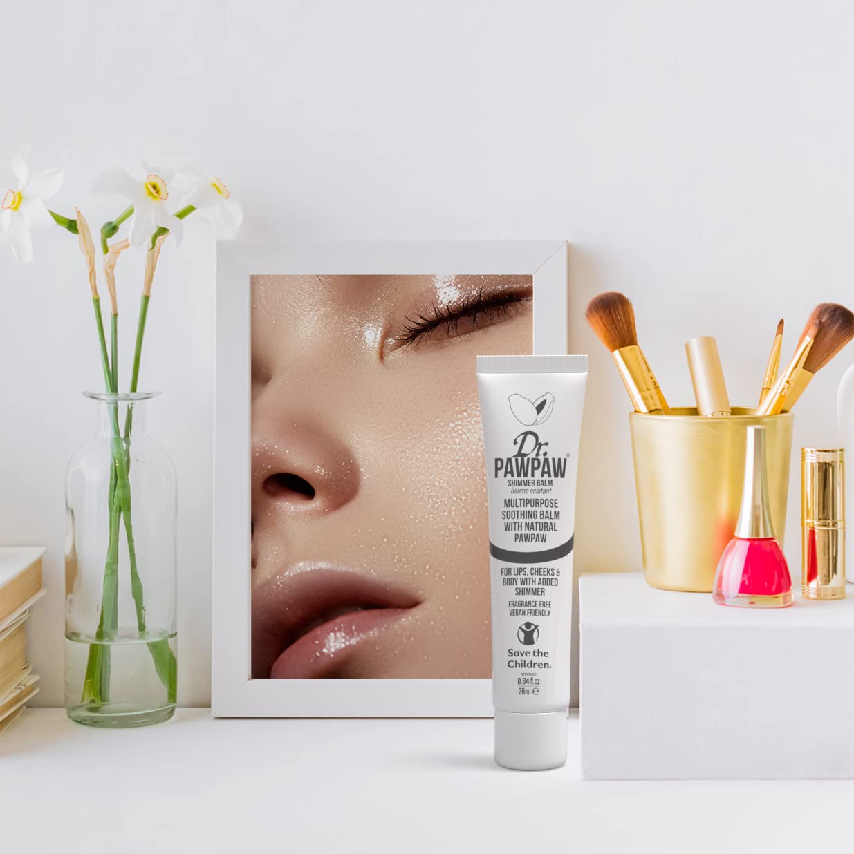 Dr.Pawpaw Shimmer, Multi-Purpose Natural No Fragrance Balm For Hydrating Lips, Skin, Hair, Cuticles, Nails & Beauty Finishing (25 Ml) : Beauty & Personal Care