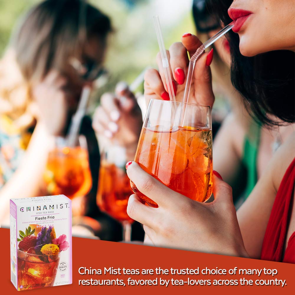 China Mist Iced Tea – Fiesta Fria Black Tea Infusion – Refreshing And Delicious – Each Tea Bag Yields 1/2 Gallon – 4 Bags