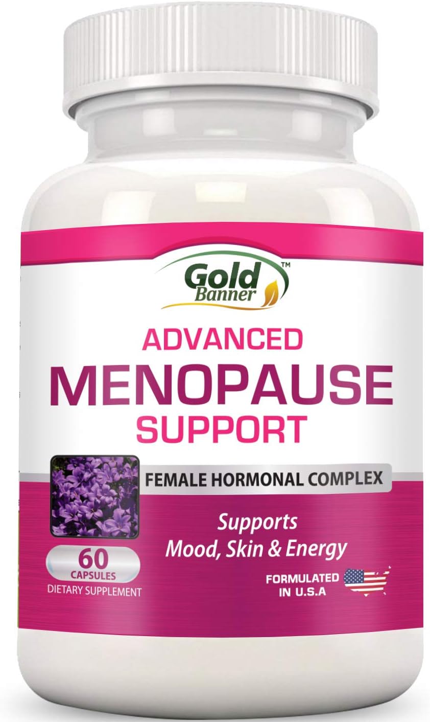 Advanced Menopause Support - Natural Female Hormonal Complex for Hot Flashes, Mood Swings & Vaginal Dryness - Black Cohosh, Soy Isoflavones & Herbal Extract Formula - Does Not Include Hormones