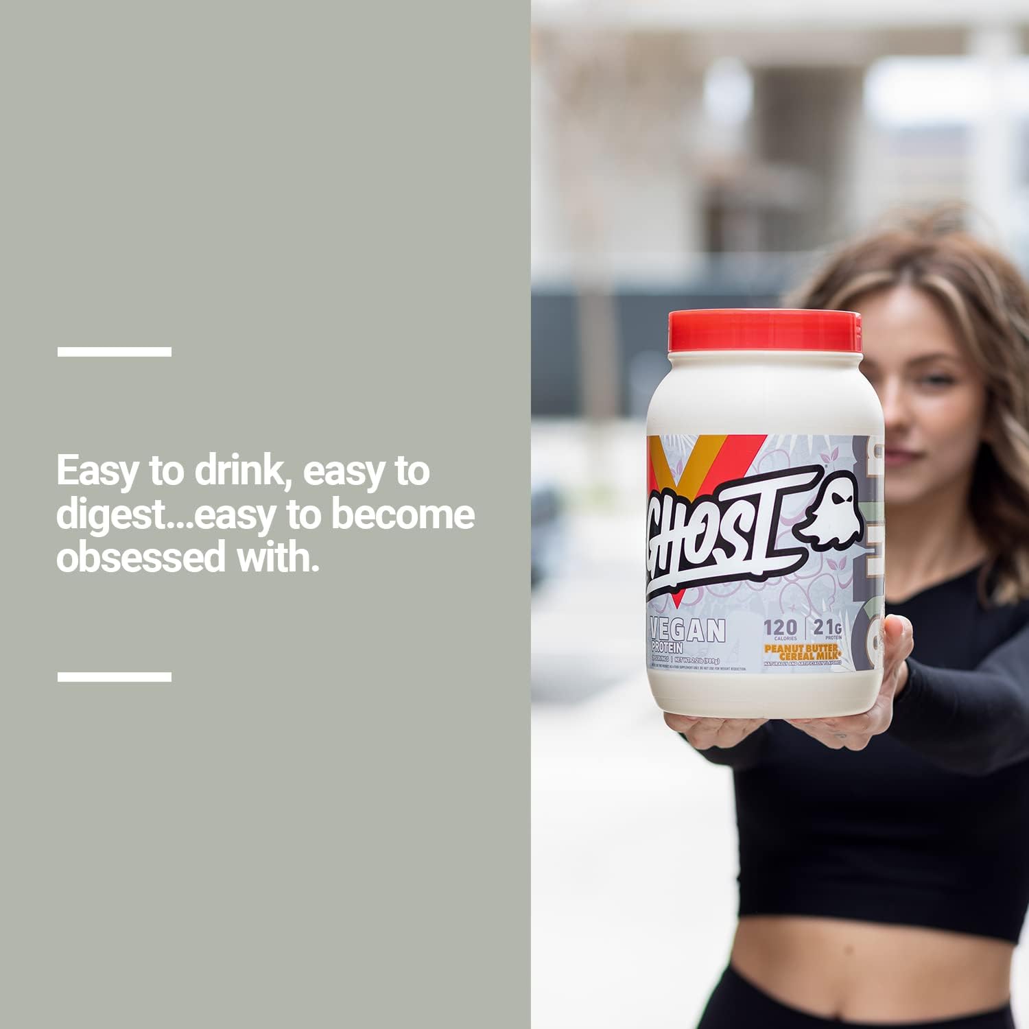 Ghost Vegan Protein Powder, Peanut Butter Cereal Milk - 2Lb, 20G Of Protein - Plant-Based Pea & Organic Pumpkin Protein - ­Post Workout & Nutrition Shakes, Smoothies, & Baking - Soy & Gluten-Free : Health & Household