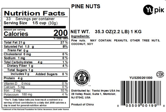 Yupik Pine Nuts AA, 2.2 lb, Pack of 1