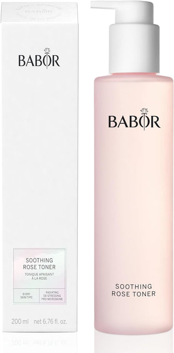 Babor Soothing Rose Toner, Hydrating Rose Water Essence, Alcohol-Free Toner, Calms & Soothes Sensitive Skin, Deep Hydration & Moisture For Radiant Complexion, 6.7 Oz