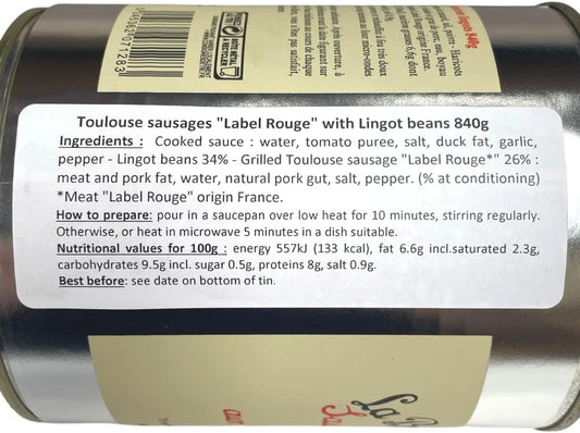 La Belle Chaurienne Label Rouge Toulouse Sausages And Haricot Beans 840G X 2
