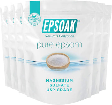 Epsoak Epsom Salt 12 Lb. Magnesium Sulfate Usp. (Qty. 2 X 6Lb. Bags) Resealable Epsom Salt Bulk Bags Unscented, Made In The Usa, Cruelty-Free Certified