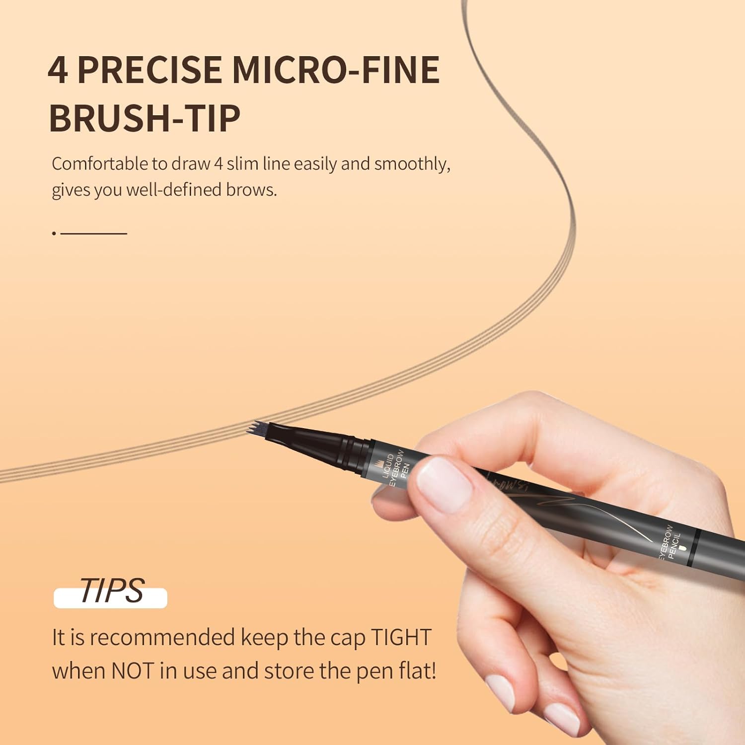 Music Flower Dual-Ended Microfilling Eyebrow Pen, Liquid Eyebrow Pen With 4 Micro Brush-Tip Applicators & Brow Defining Pencil With Precision Tip (Chestnut) : Beauty & Personal Care