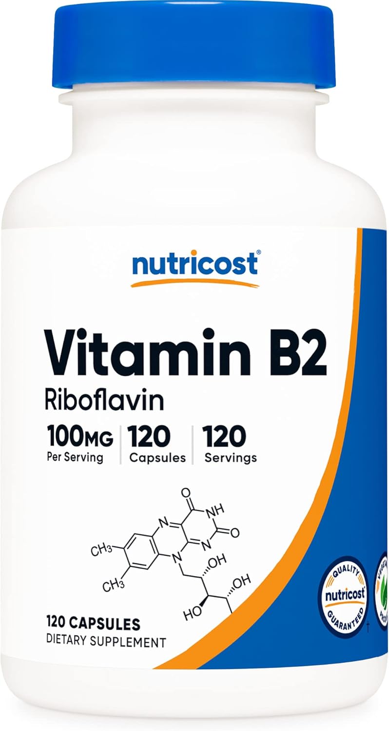 Nutricost Vitamin B2 (Riboflavin) 100Mg, 120 Capsules - Gluten Free And Non-Gmo