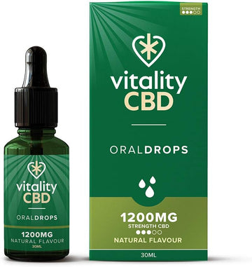 Vitality Cbd Oral Drops In Hempseed Oil, 1200 Mg, Lemon, 30Ml, No Thc