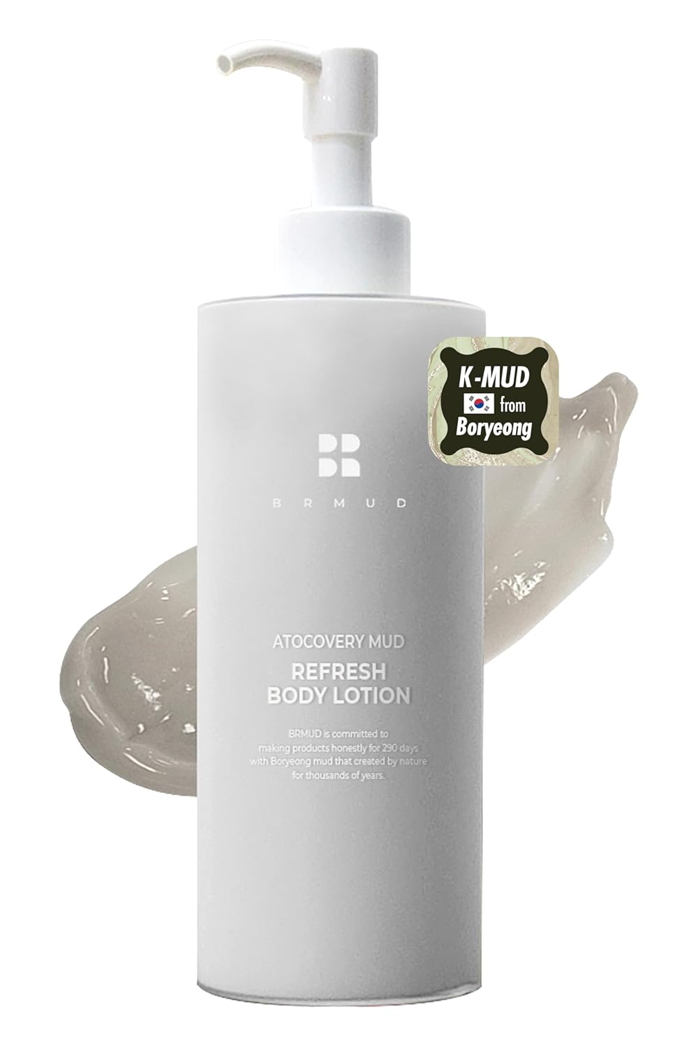 Atocovery Mud Refresh Body Lotion - Ultimate Hydration Itchness Relief Boryeong Mud Body Moisturizer - Mild & Gentle Ingredients For Sensitive Skin - Geranium & Rose Scent, 10.58 Oz