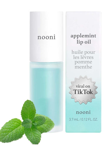 Nooni Korean Vegan Lip Oil - Applemint | Lip Stain, Gift, Long-Lasting, Moisturizing, Plumping, Revitalizing For Dry Lips, Waterproof, No Peel Off, Korean Lip Tint, Valentine'S Day Gift, 0.12 Fl Oz