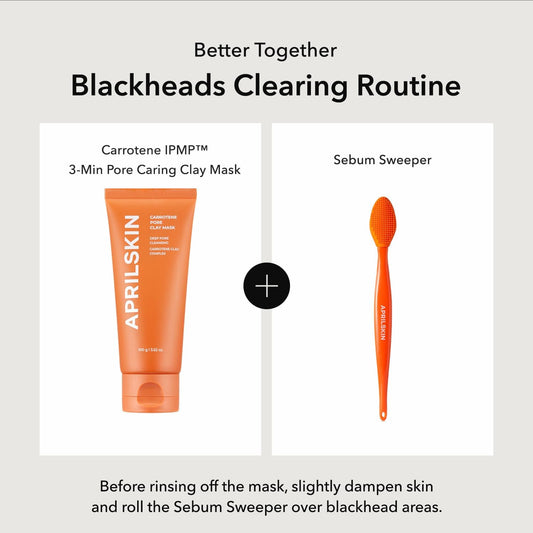 Aprilskin Carrotene Clay Mask With Pore Brush: Carrotene Ipmp 3-Min Quick Dry Pore Caring Clay Mask And Pore Cleansing Facial Silicone Brush