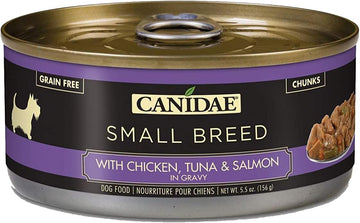 Canidae 10038 Petite Small Breed, Limited Ingredient Grain Free Wet Dog Food, Chicken, Tuna & Salmon In Gravy, 5.5Oz (24Pk)