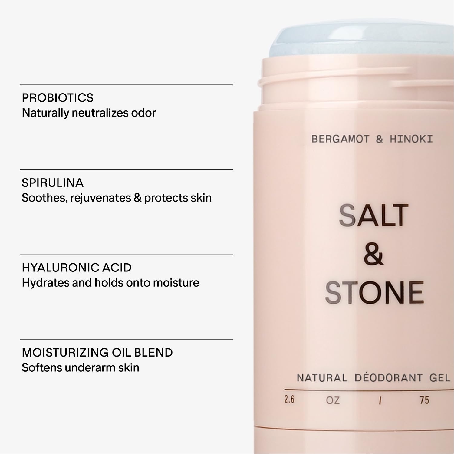 SALT & STONE Sensitive Skin Deodorant - Bergamot & Hinoki | Aluminum-Free Natural Deodorant for Men & Women | Free From Parabens, Sulfates & Phthalates (2.6oz) : Beauty & Personal Care