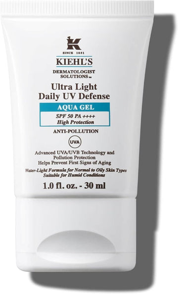 Kiehl’S Ultra Light Daily Uv Defence Aqua Gel Spf 50 Pa++++ Non-Comedogenic Lightweight Sunscreen For Oily Skin