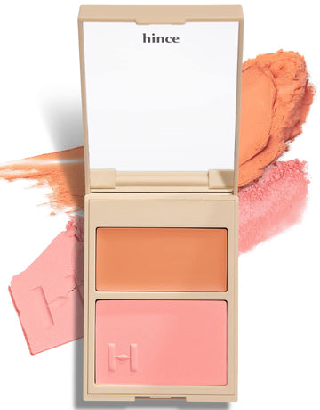 Hince True Dimension Layering Cheek - Cream & Pressed Powder 2 Different Shades & Textures - Silky Seamless Long Lasting Blush Makeup - Muted Beige & Elegant Rose Beige (1, New Symphony, L002)