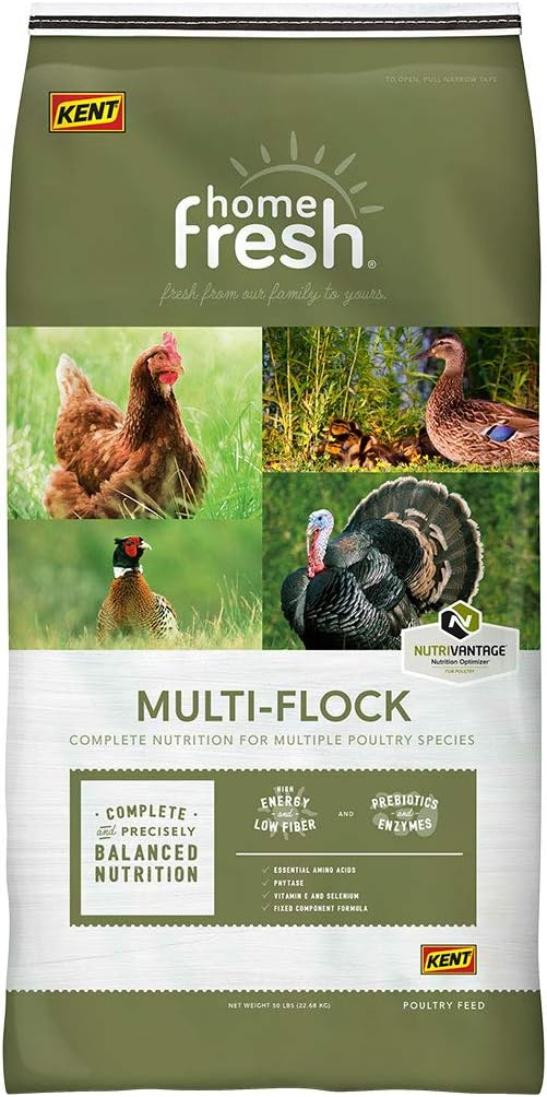 Chicken Feed - Multi Flock Breeder Pellet, Complete Nutrition For Mature Poultry And Game Bird Breeders, High Energy And Protein - 50 Lb Bag