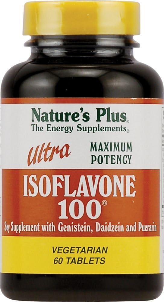 Natures Plus Ultra Isoflavone 100-100 mg, 60 Vegetarian Tablets - Soy Supplement, Gluten-Free - 30 Servings : Health & Household