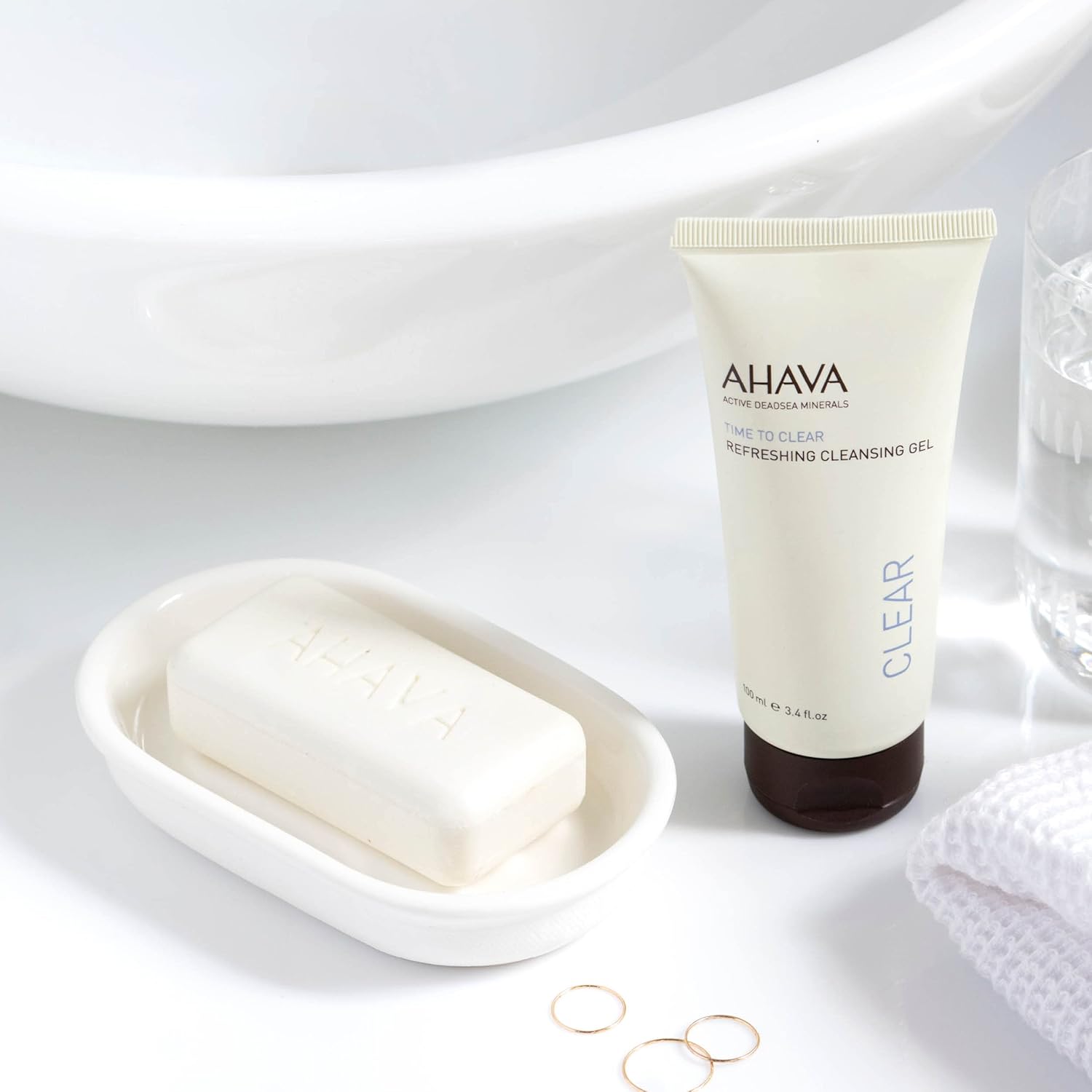 Ahava Cleanse Refreshing Cleansing Gel - Soapless Cleanser & Refresher, Tones & Wash-Off Makeup, Dirt & Impurity, Enriched With Exclusive Blend Osmoter, Ginger Root, Allantoin & Vitamin E, 3.4 Fl.Oz : Beauty & Personal Care