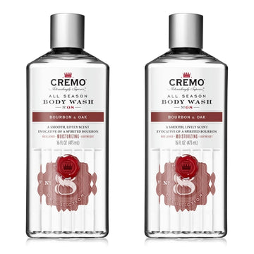 Cremo Rich-Lathering Bourbon & Oak Body Wash, A Sophisticated Blend Of Distillers Spice,16 Fl Oz (2-Pack), Packaging May Vary