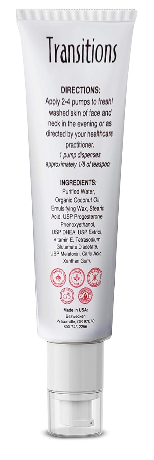 Bezwecken - Transitions - 2Oz Crème - Professionally Formulated Topical Wrinkle Treatment For Face & Neck - Safe, Natural, Paraben Free - 30 Day Supply