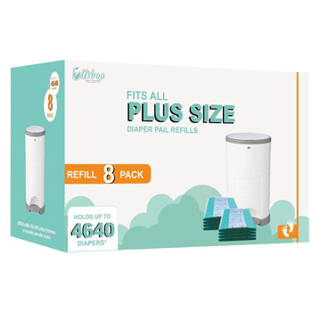 Refills Compatible With Dekor Plus Diaper Pail,8 Pack Disposable Diaper Pail Refills, Reinforced Thickness Diaper Trash Bags, Holds Up To 4640 Diapers,Tropical Fruit