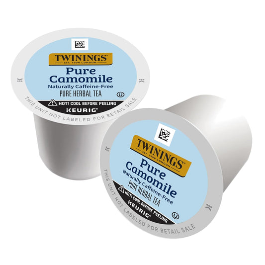 Twinings Pure Camomile Herbal Tea K-Cup Pods For Keurig, 12 Count (Pack Of 6), Made With Pure Camomile Blossoms, Naturally Caffeine-Free, Enjoy Hot Or Iced | Packaging May Vary