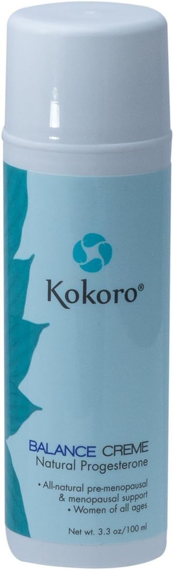 Kokoro Balance Creme For Women, Natural Progesterone For Menopause Support, 3.3 Oz Pump, Paraben-Free, No Phytoestrogens, Recommended By Dr. Lee Since 1996, Vegan And Peta Formulation