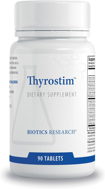 Biotics Research Thyrostim™ –Endocrine Support, Balance Thyroid Hormones, T3, T4. Support Thyroid Gland, Boost Metabolism, Aid In Digestion. Support Nervous System 90 Tablets