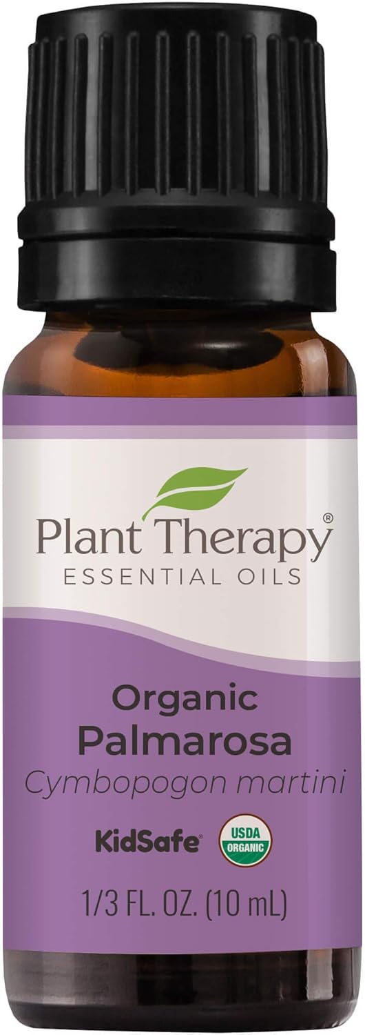 Plant Therapy Organic Palmarosa Essential Oil 10 Ml (1/3 Oz) 100% Pure, Undiluted, Therapeutic Grade