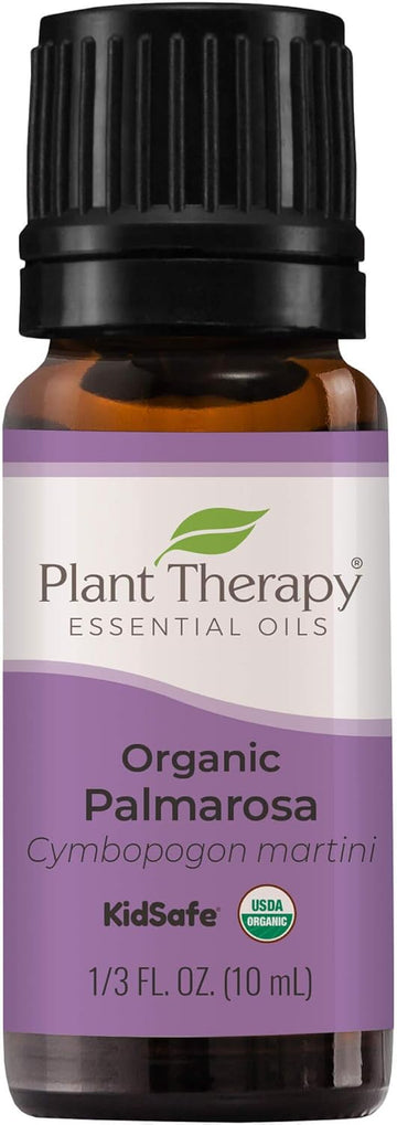 Plant Therapy Organic Palmarosa Essential Oil 10 Ml (1/3 Oz) 100% Pure, Undiluted, Therapeutic Grade