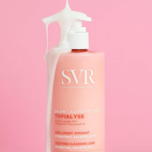 Svr Topialyse Cleansing Balm For Dry Itchy & Sensitive Skin With Niacinamide. Fragrance-Free, Soothing Face & Body Wash. 24Hr Nourishing Protective Cleanser, 13.5 Fl.Oz