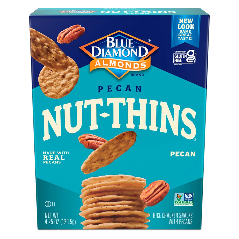 Blue Diamond Almonds, Nut-Thins Gluten Free Cracker Crisps, Pecan, 4.25 Ounce (Pack Of 6)